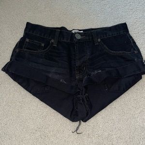 One teaspoon black denim shorts